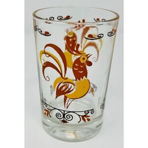 CockO' The Walk by Salem Glass 3 3/4 Inch Juice Tumbler Weathervane MCM Vintage